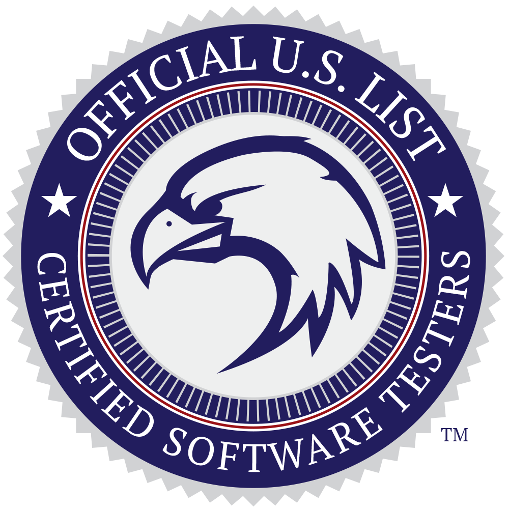 Logo for Official US List of Certified & Credentialed Software Testers